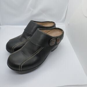 Sanita Black Leather Clogs | EU 40 | Scandinavian Minimalist